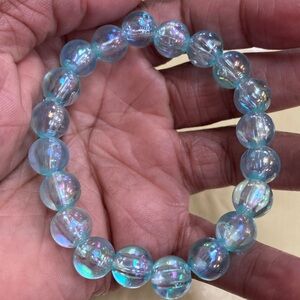 Iridescent Blue Beaded Bracelet